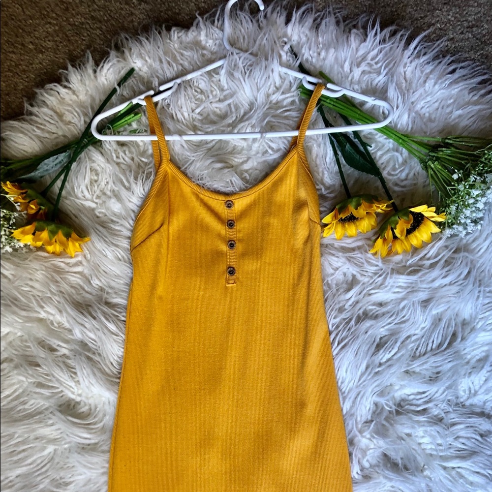 Yellow body con dress